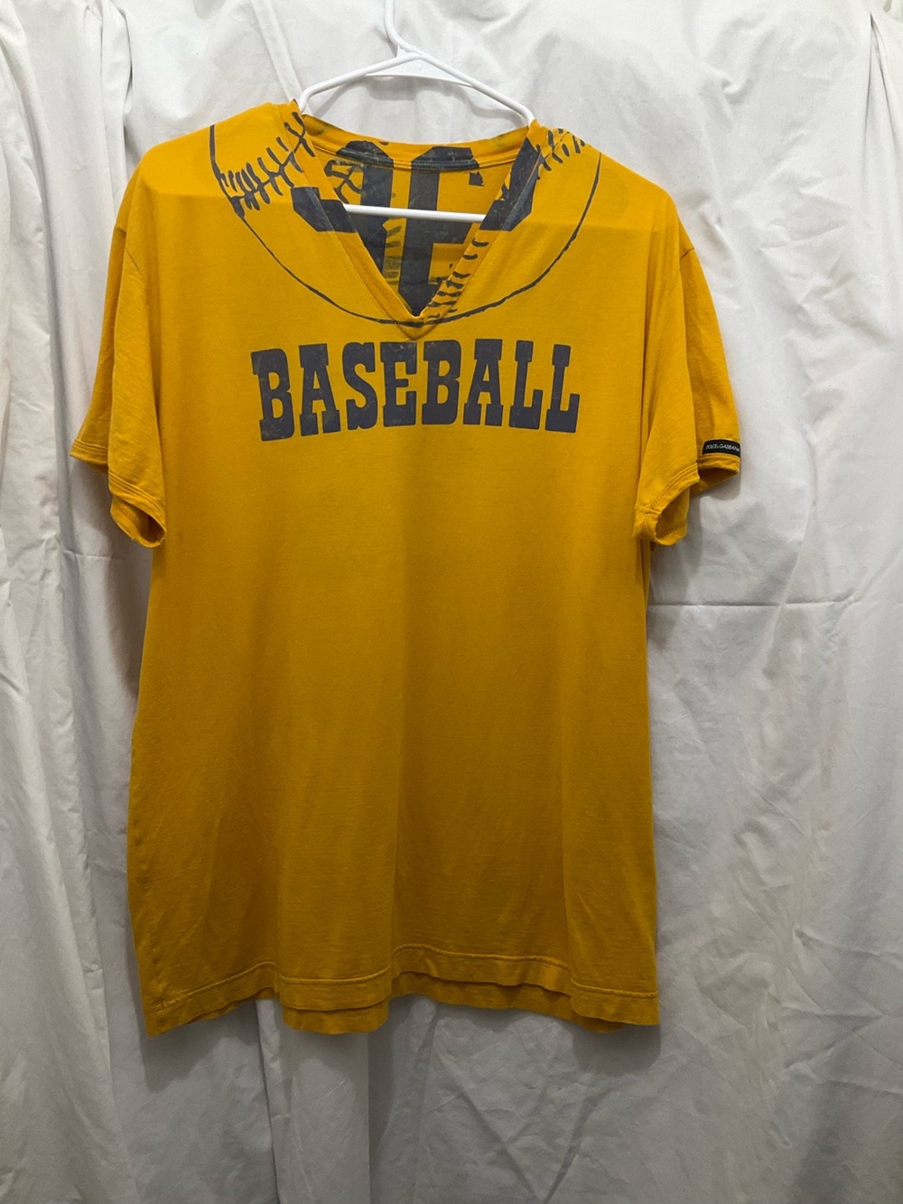 Rare Dolce & Gabbana Yellow Short-Sleeve 'Baseball' Men’s Tee